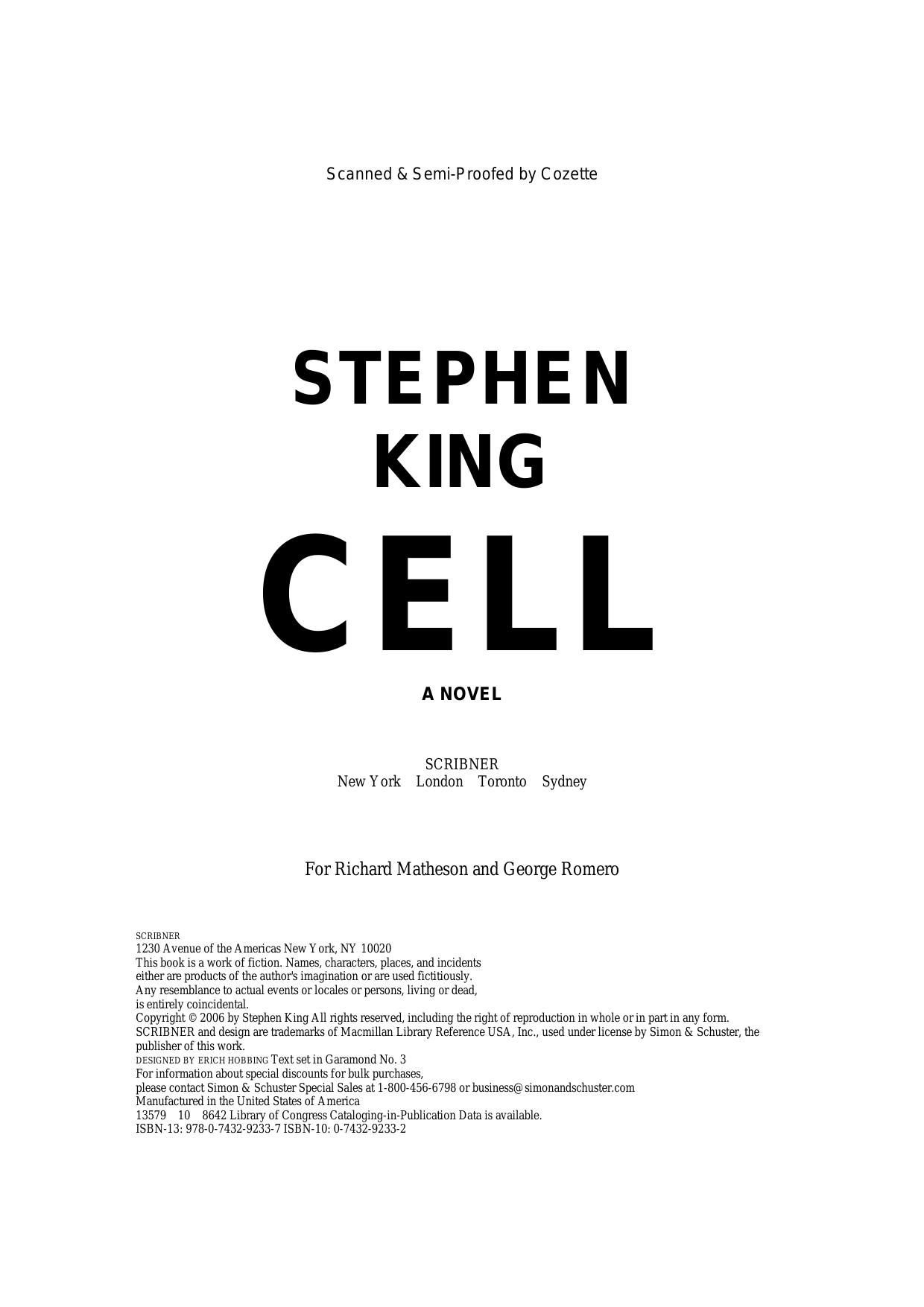 King, Stephen - Cell