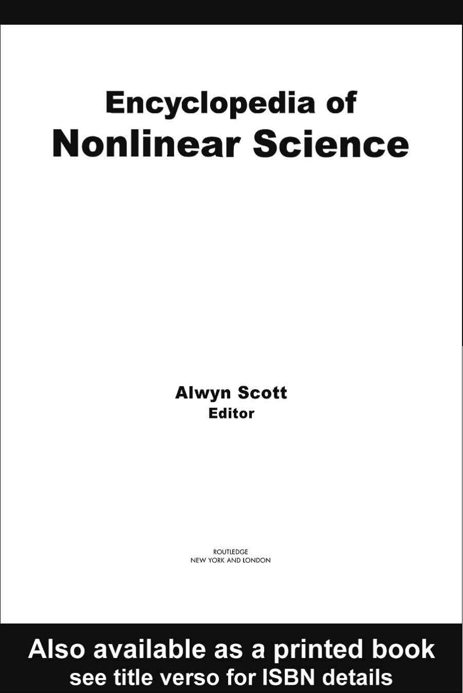 Encyclopedia of Nonlinear Science