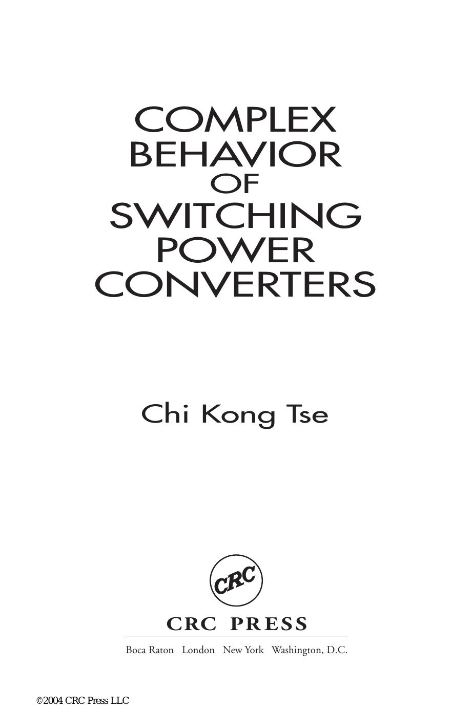 Complex Behavior of Switching Power Converters