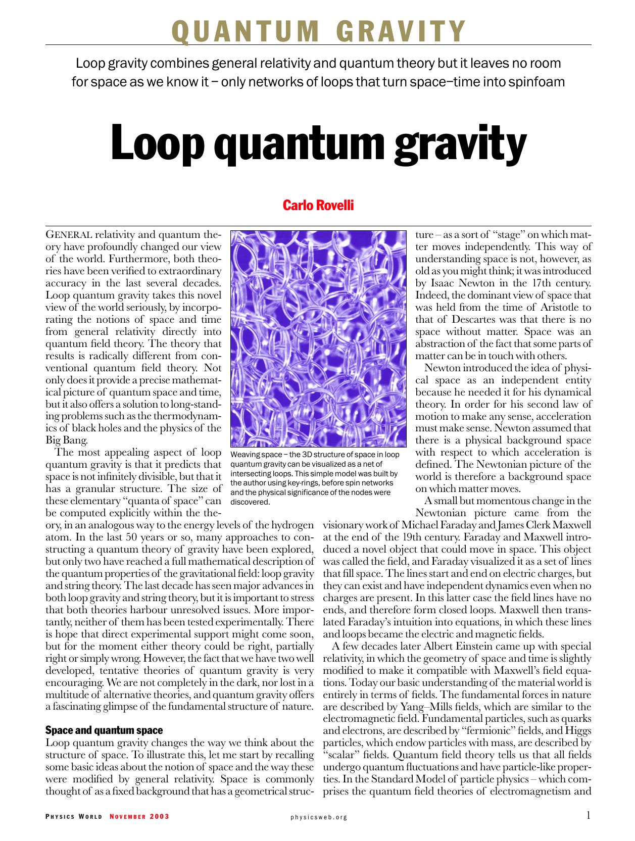 Loop Quantum Gravity