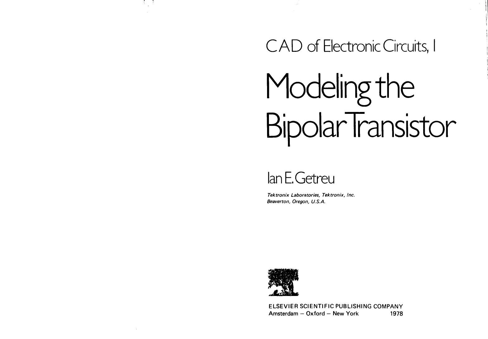 Drukuj Getreu Modeling Bipolar Transistor (141 strony)