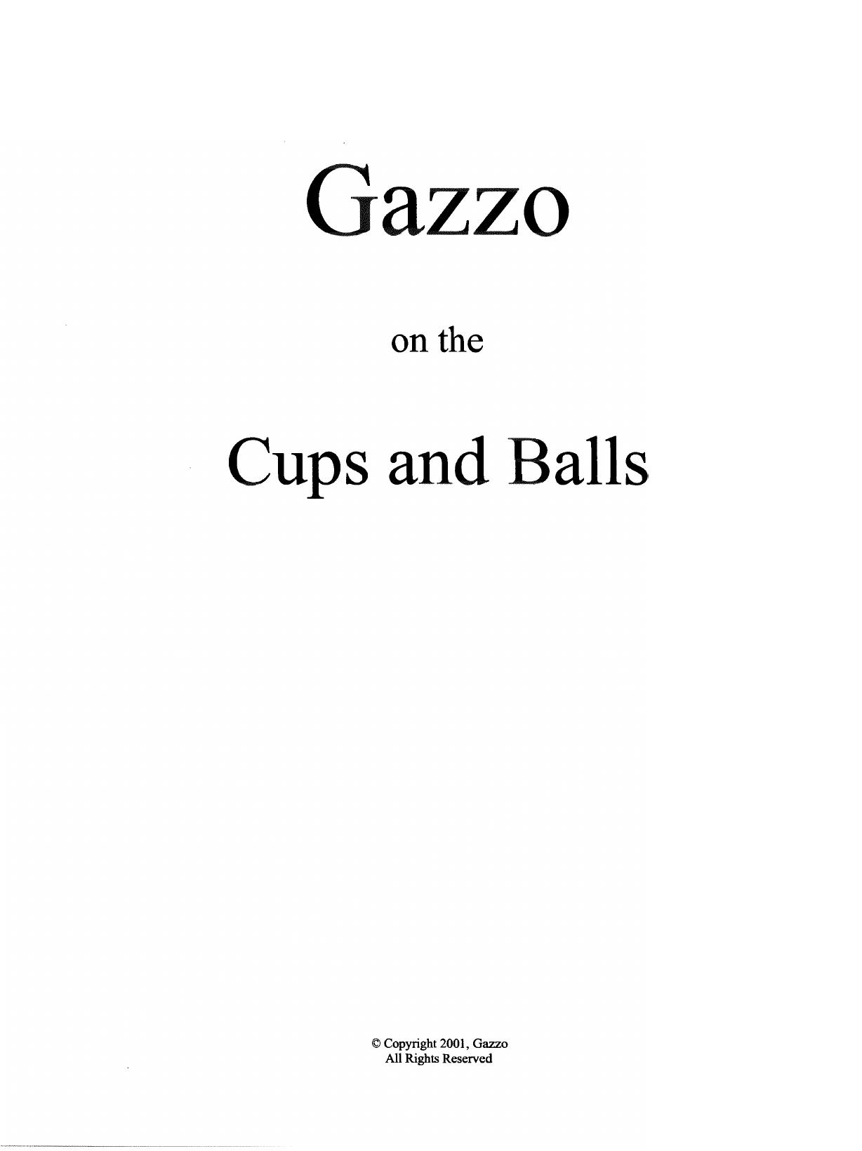 gazzo on the cups and balls