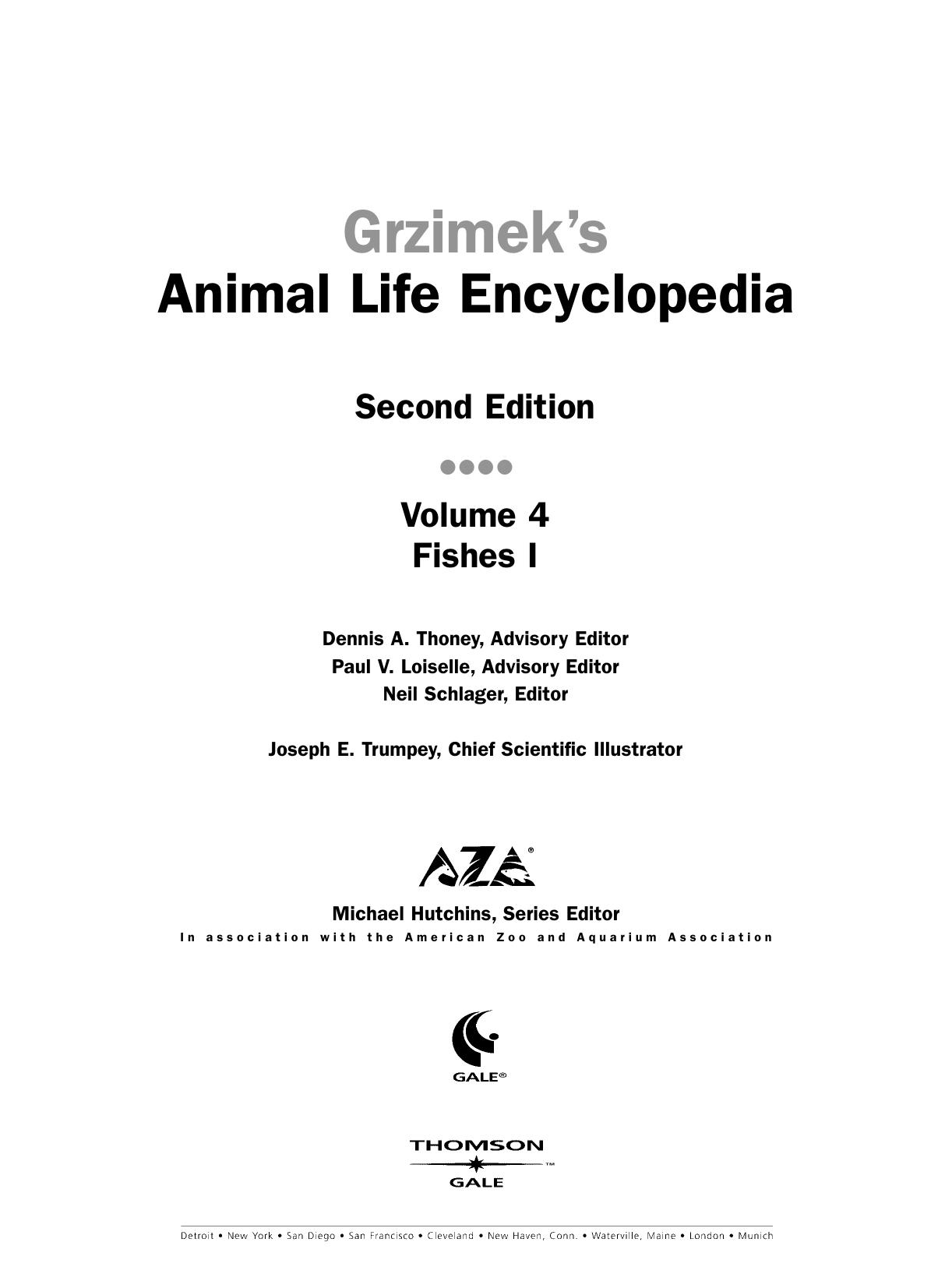 Grzimek's Animal Life Encyclopedia: Fishes II