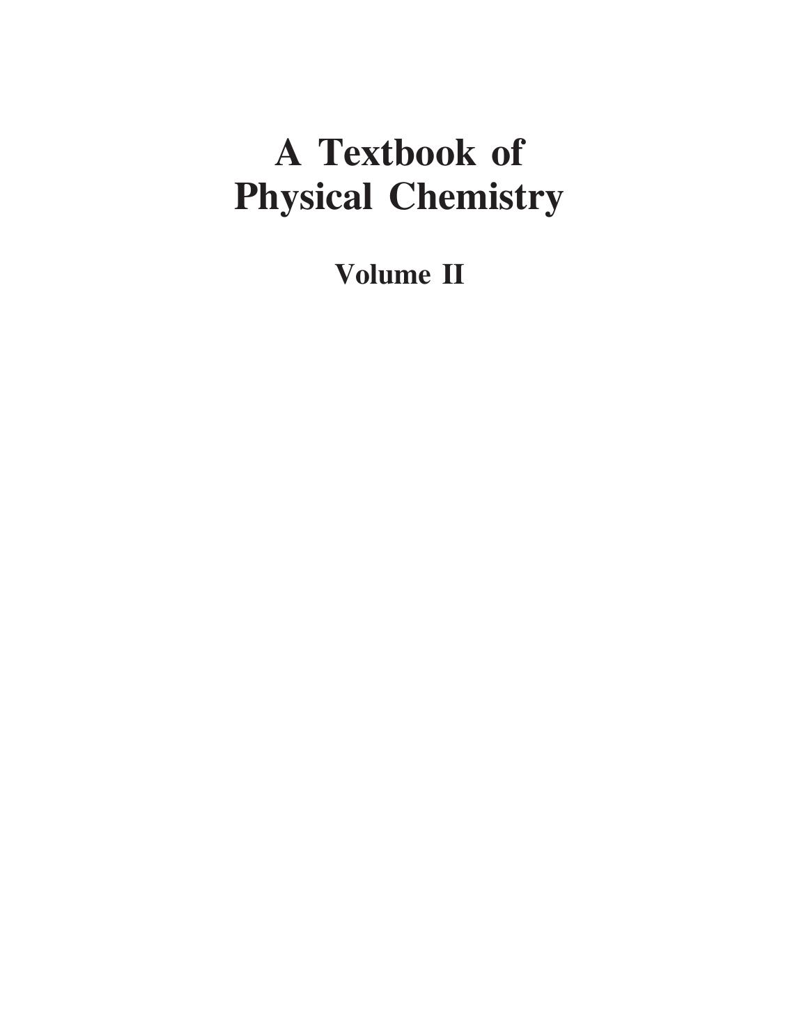 (A Textbook of Physical Chemistry)