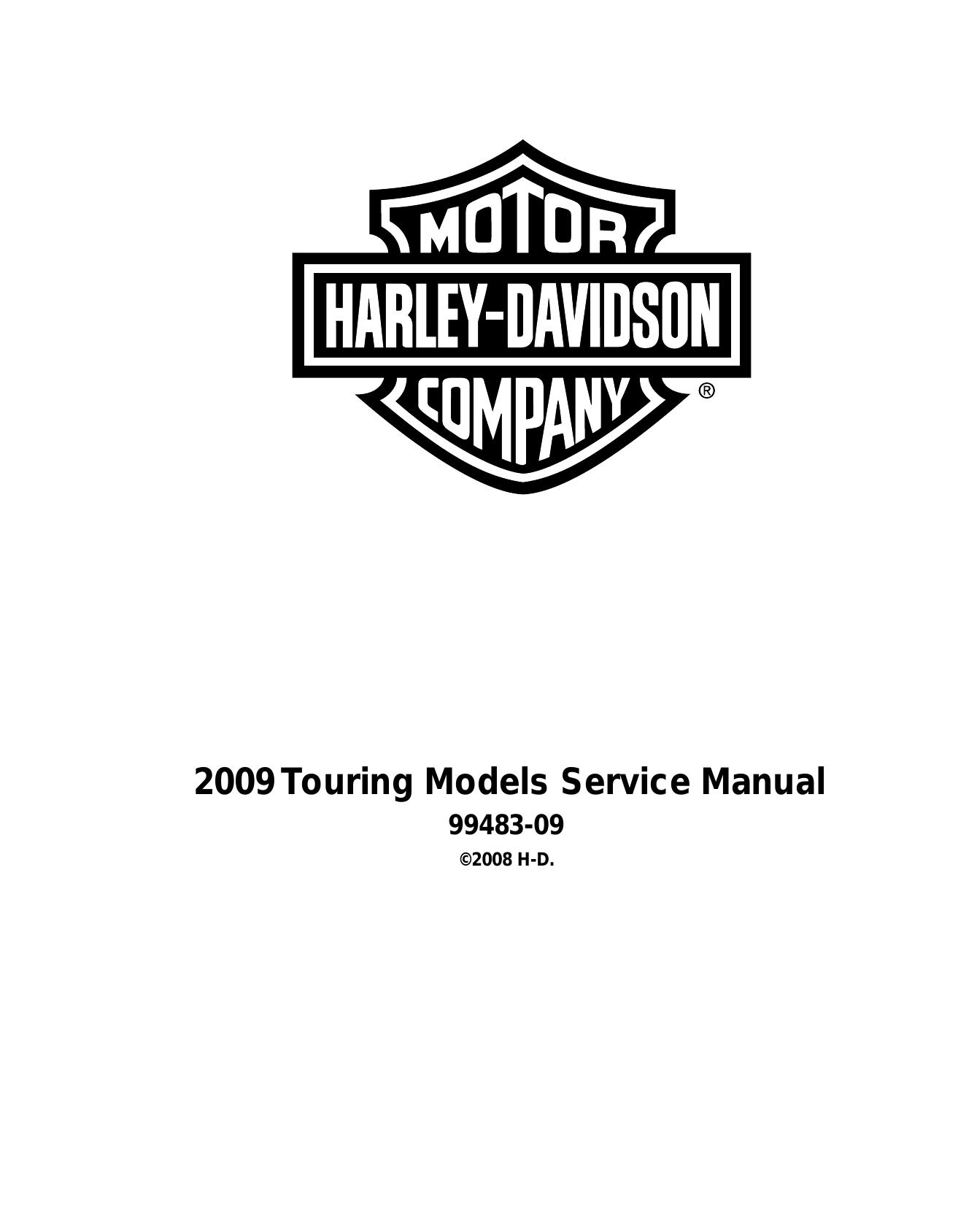 Harley Davidson - 2009 Touring Models Service Manual