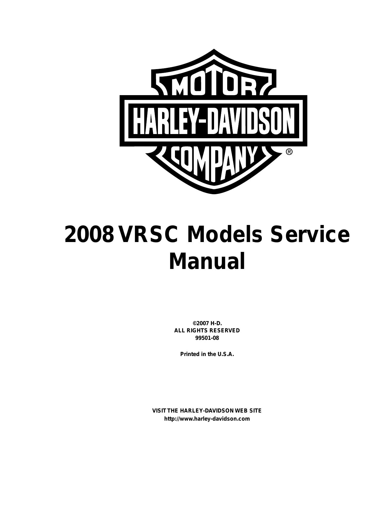 Harley Davidson - 2008 VRSC Models Service Manual