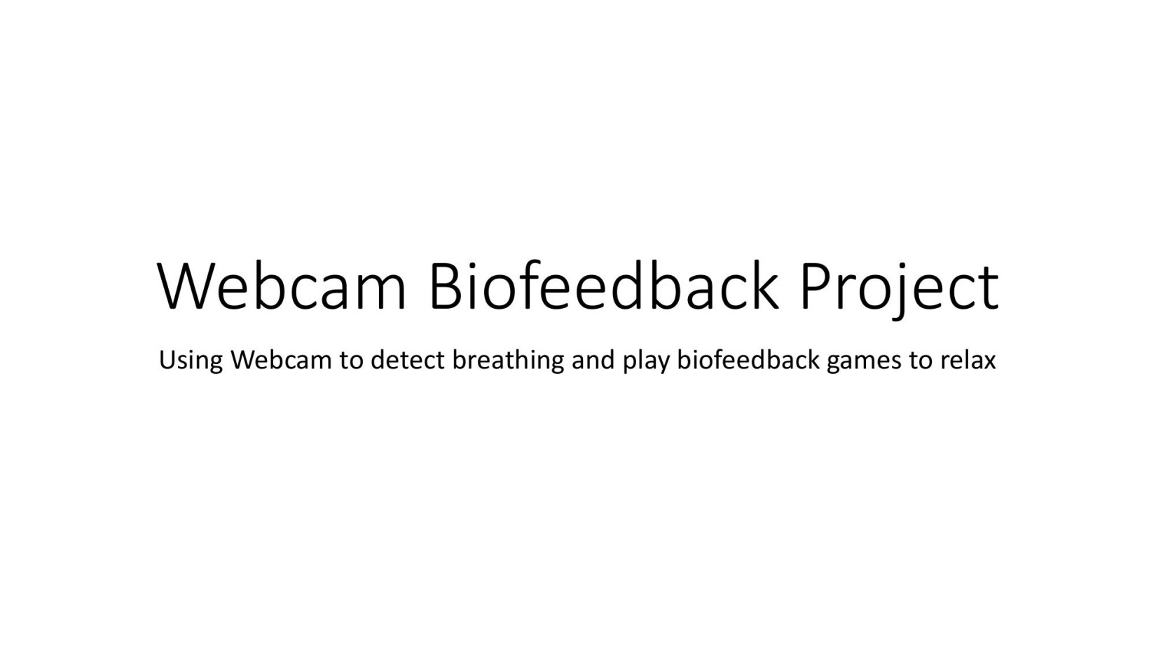 Webcam Biofeedback Project