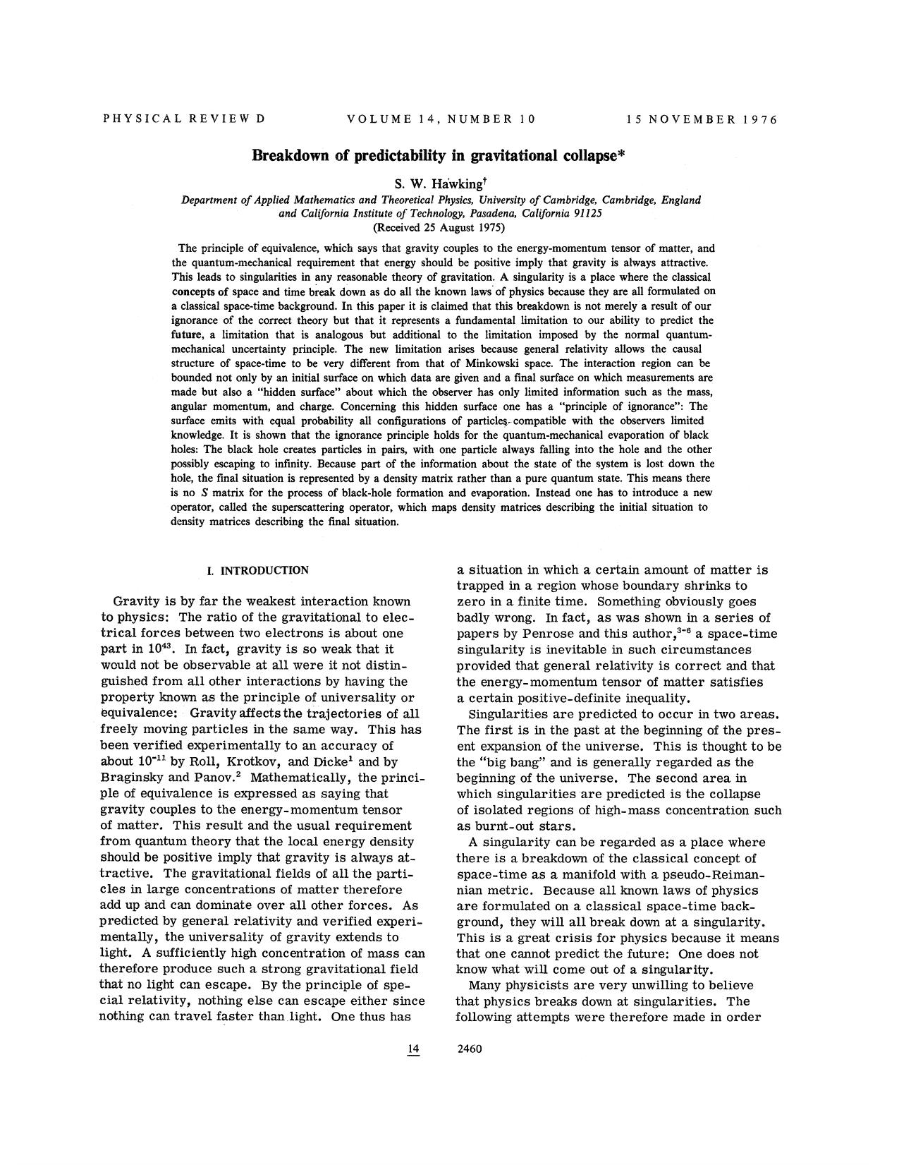 Breakdown of predictability in gravitational collapse