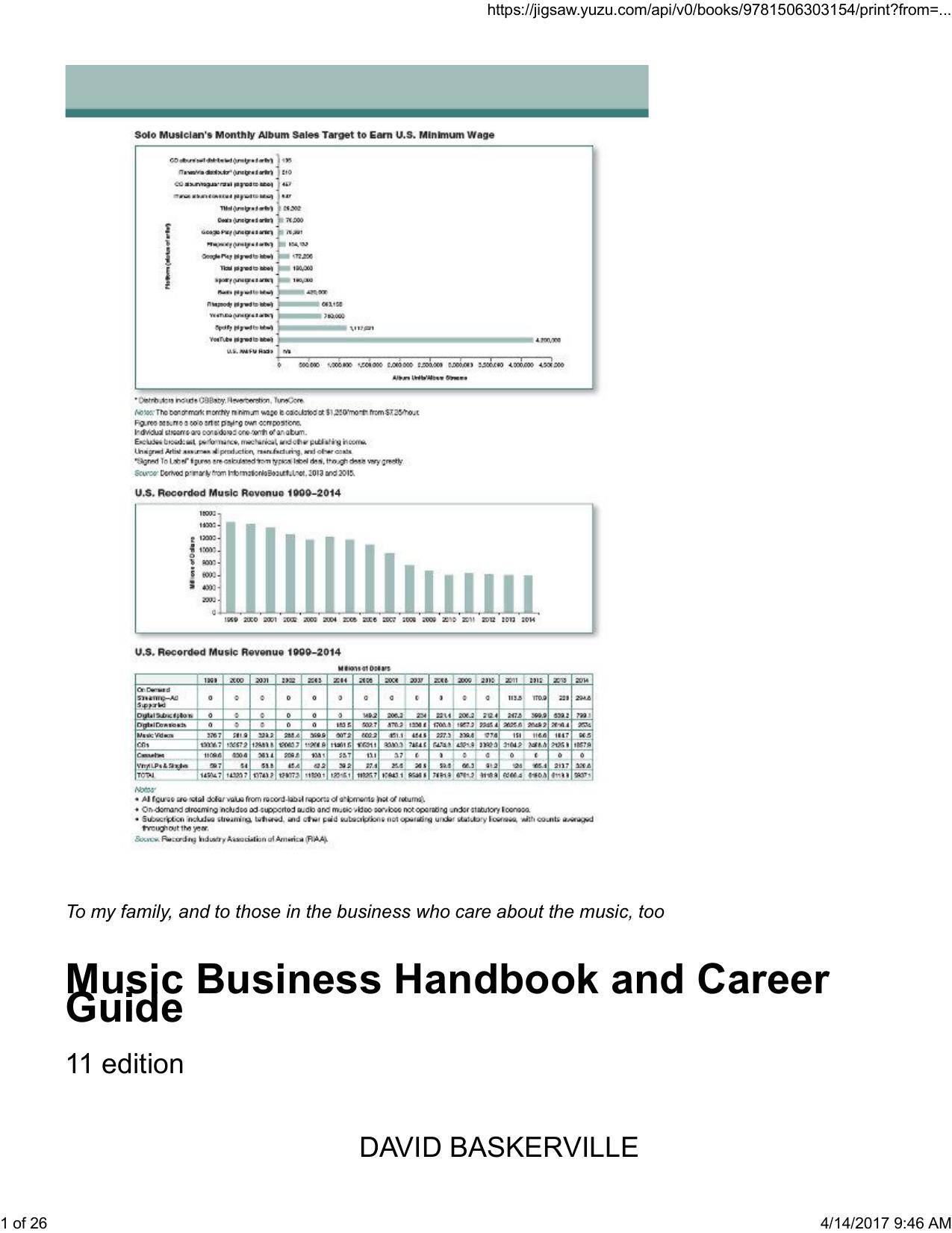 David Baskerville Tim Baskerville Music business handbook and career guide SAGE Publications