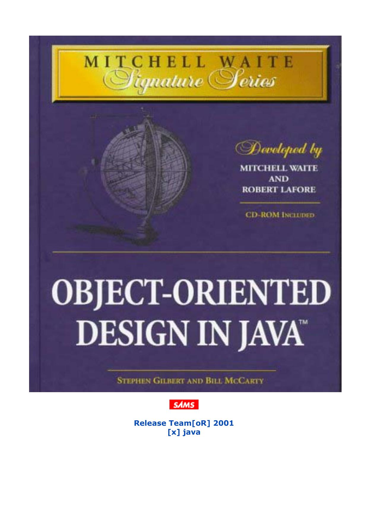 Microsoft Word - Object-Oriented Design in Java -- SAMS.doc