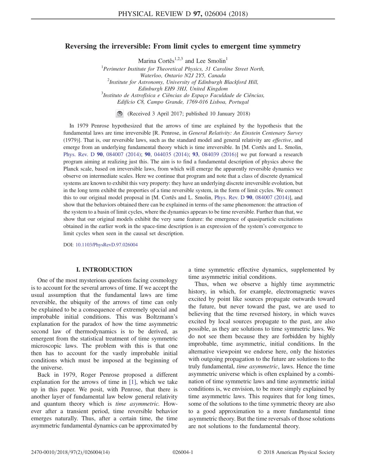 Reversing the irreversible: From limit cycles to emergent time symmetry