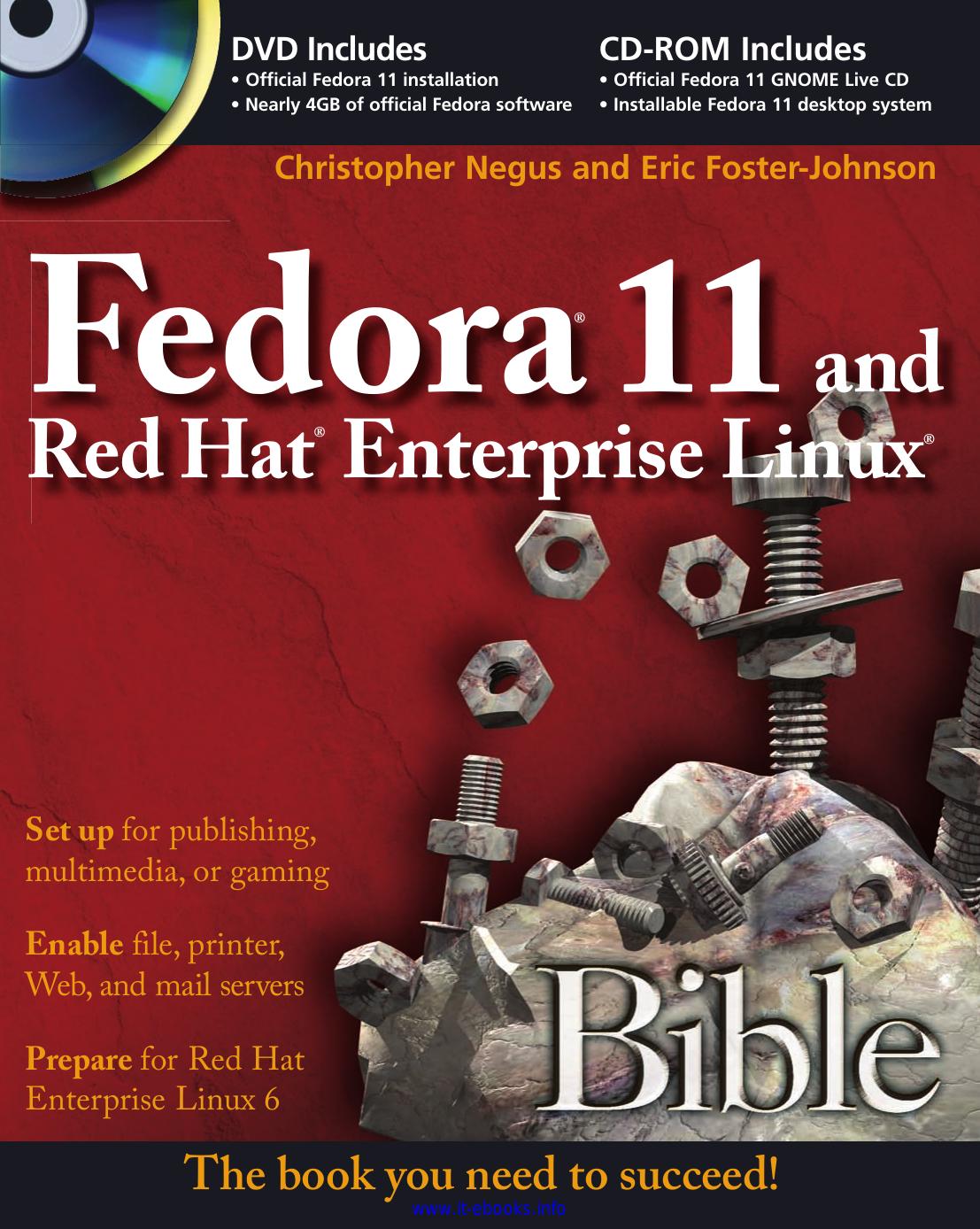 Fedora 11 and Red Hat Enterprise Linux Bible