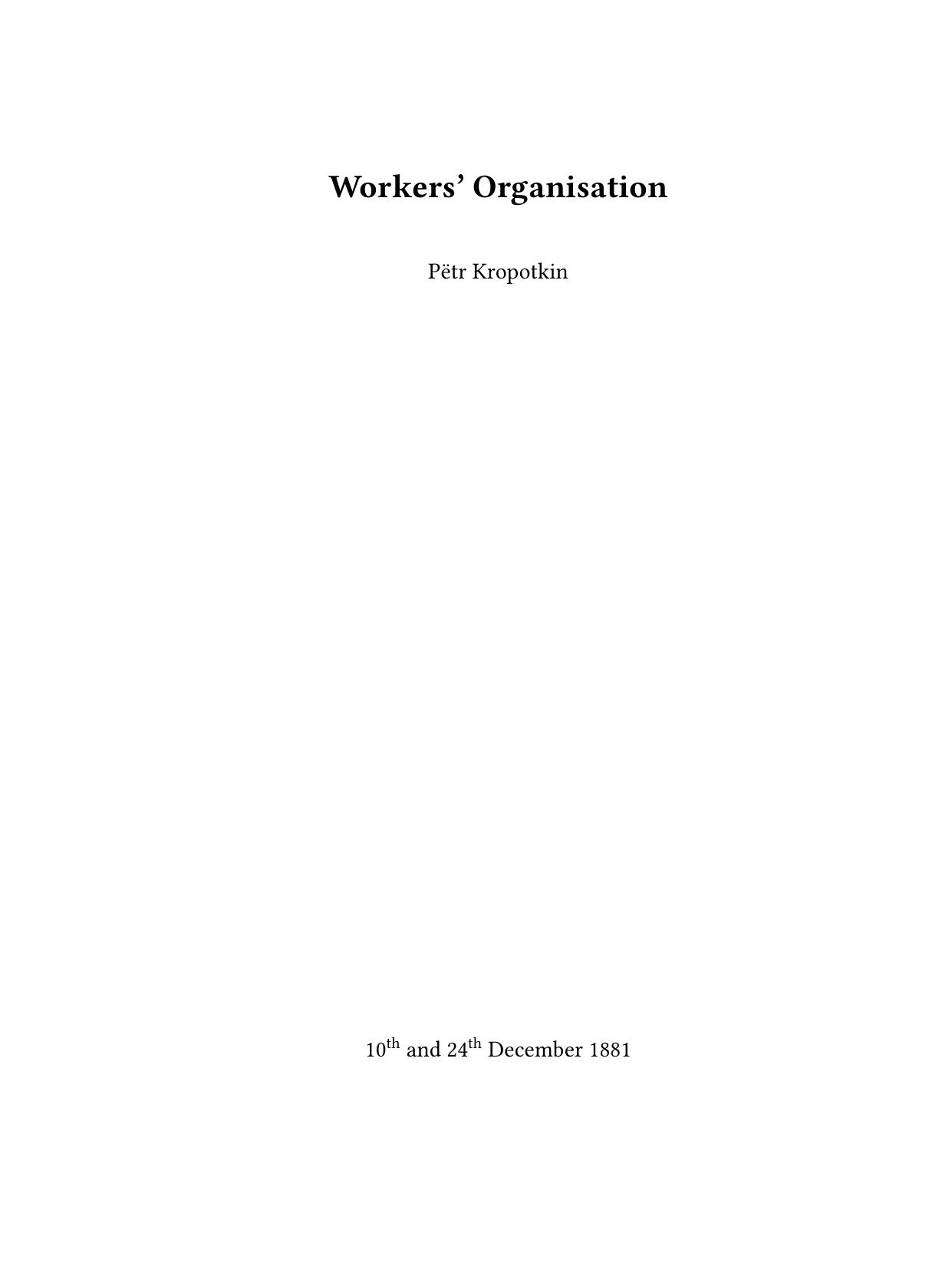 Workers’ Organisation