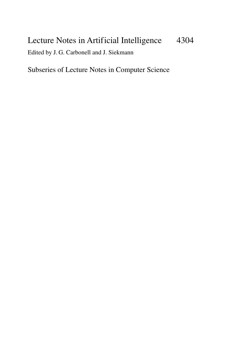 LNAI 4304 - AI 2006: Advances in Artificial Intelligence (Frontmatter Pages)