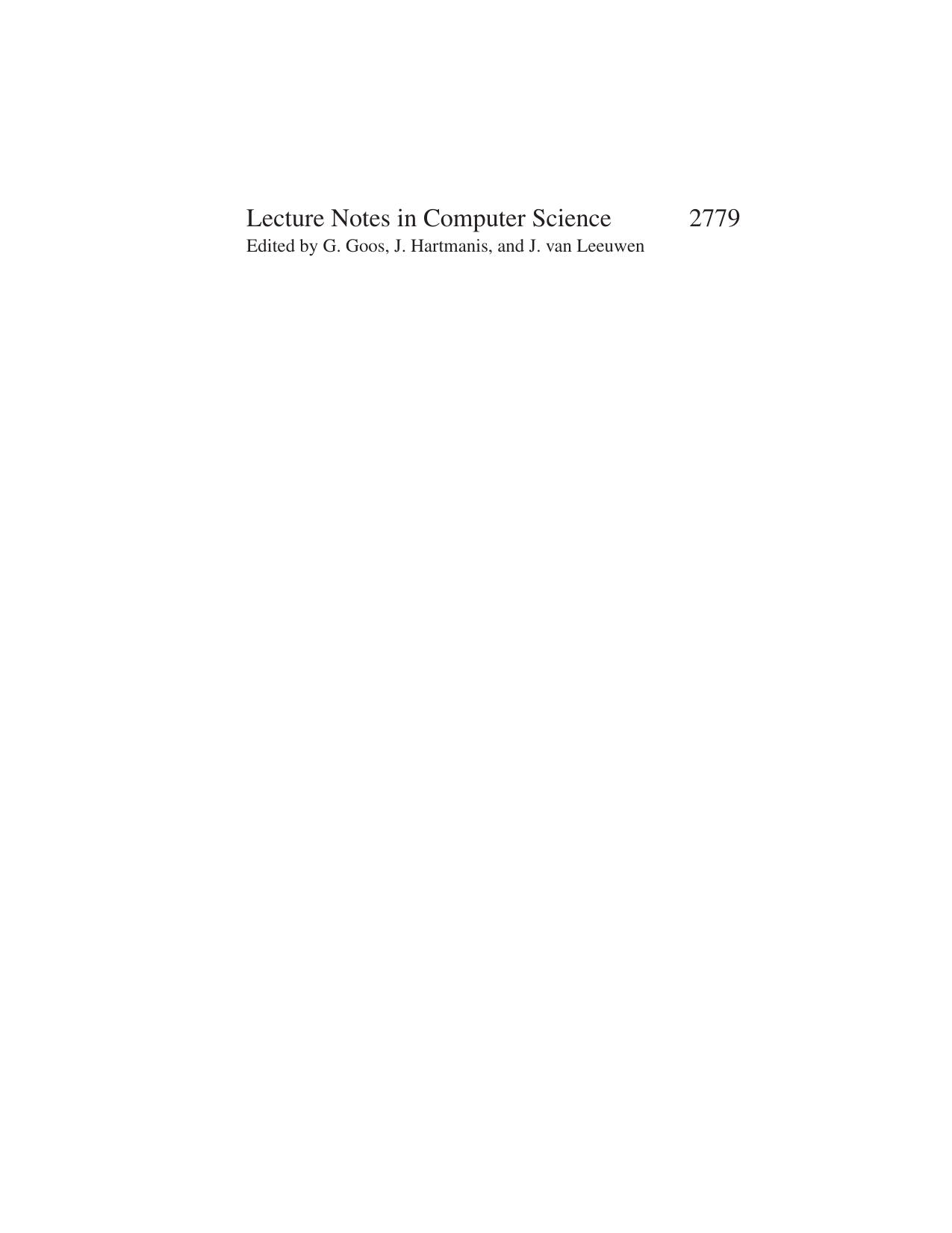 LNCS 2779 - Cryptographic Hardware and Embedded Systems - CHES 2003 (Frontmatter Pages)