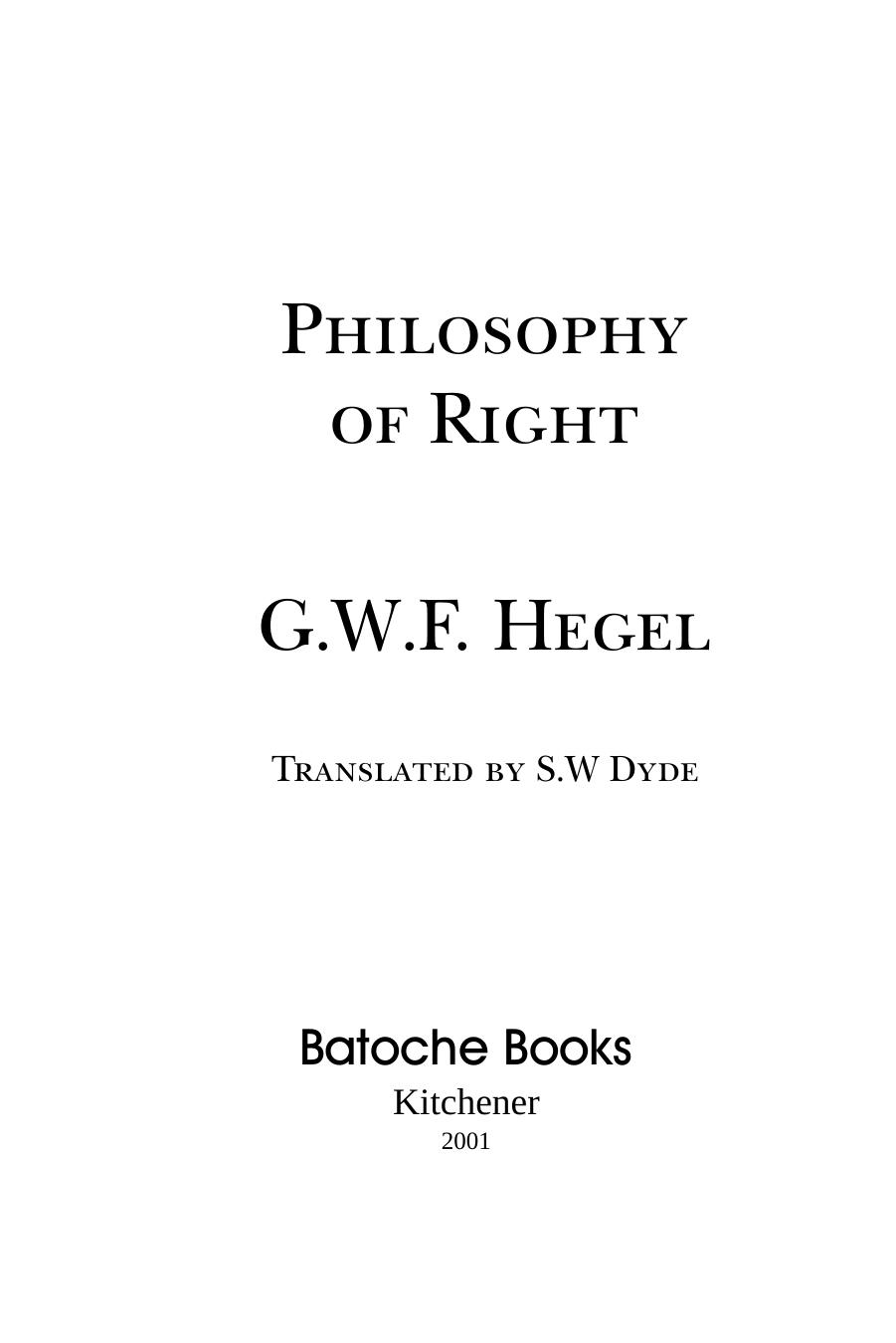 The Philosophy of Right