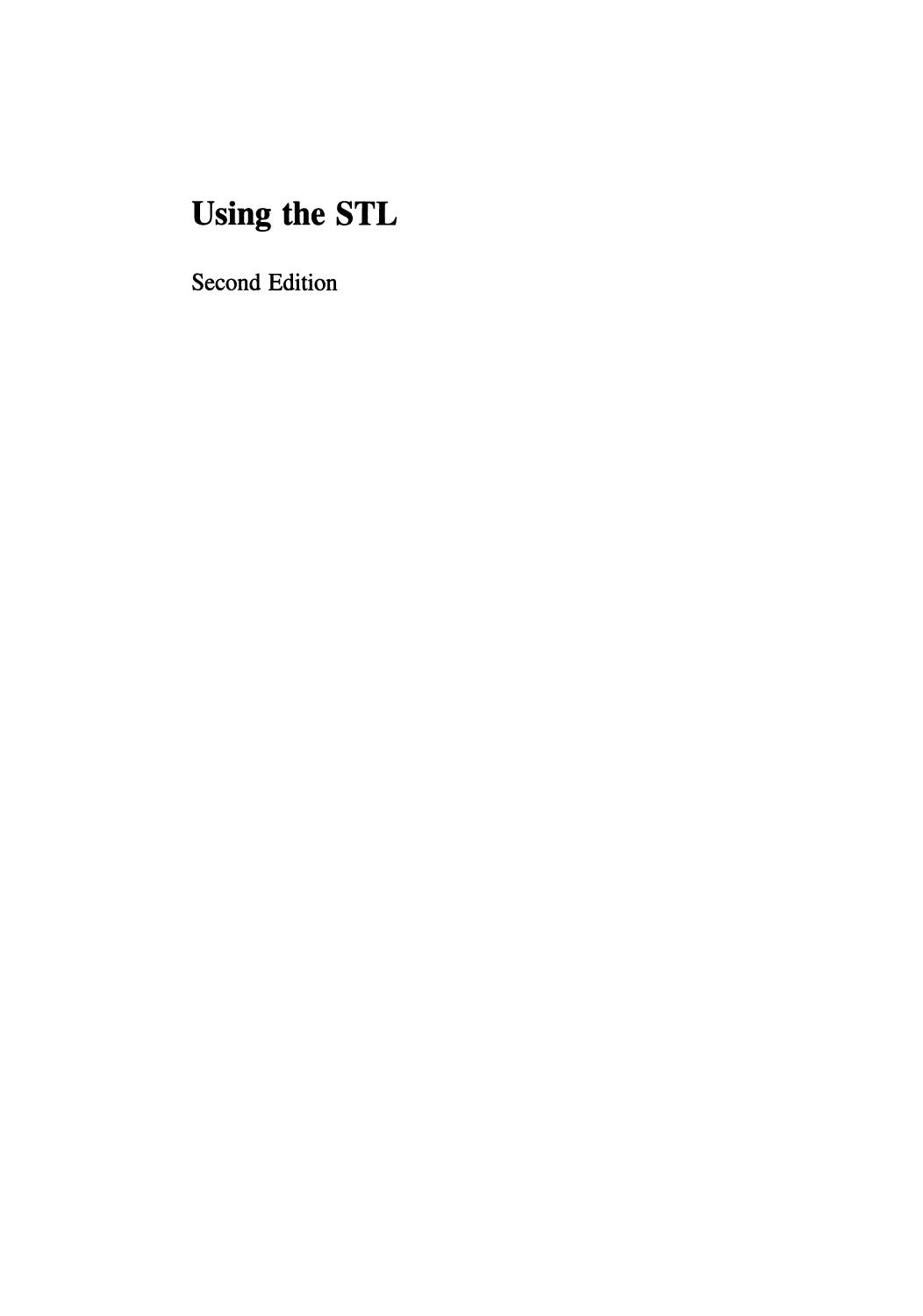 Robert Robson Auth Using The Stl The C Standard Template Library Springer Verlag New York 2000