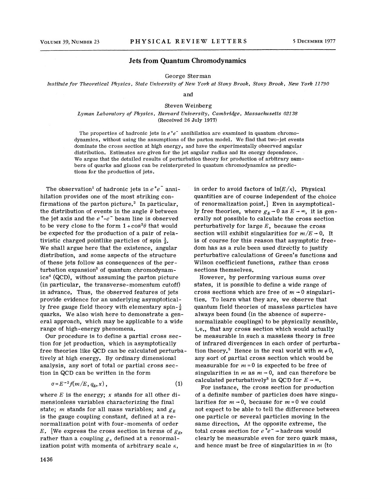 Jets from Quantum Chromodynamics