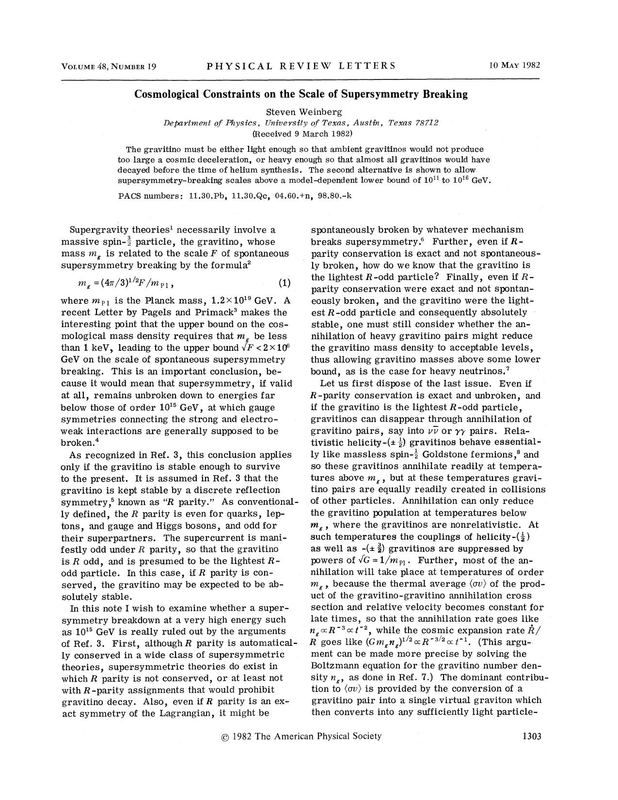 Cosmological Constraints on the Scale of Supersymmetry Breaking