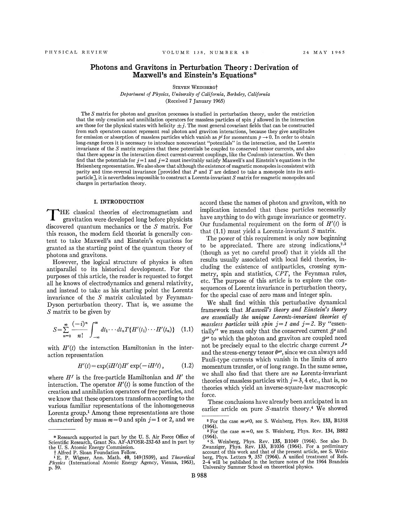 Photons and Gravitons in Perturbation Theory: Derivation of Maxwell's and Einstein's Equations