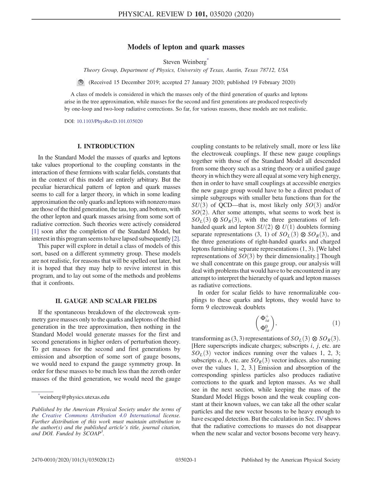 Models of lepton and quark masses