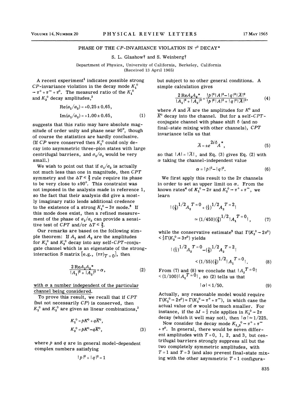 Phase of the CP-Invariance Violation in t^{0} Decay