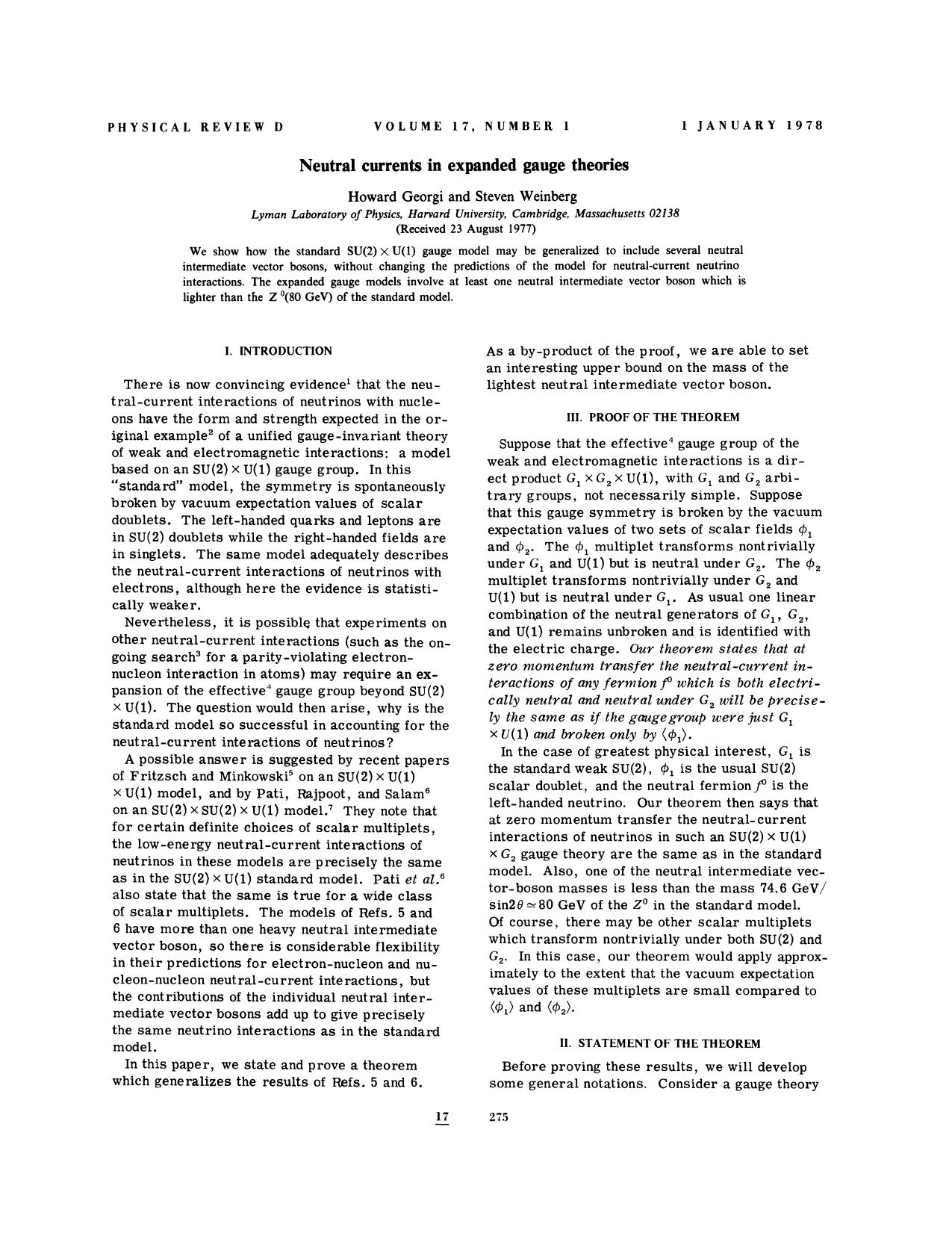 Neutral currents in expanded gauge theories