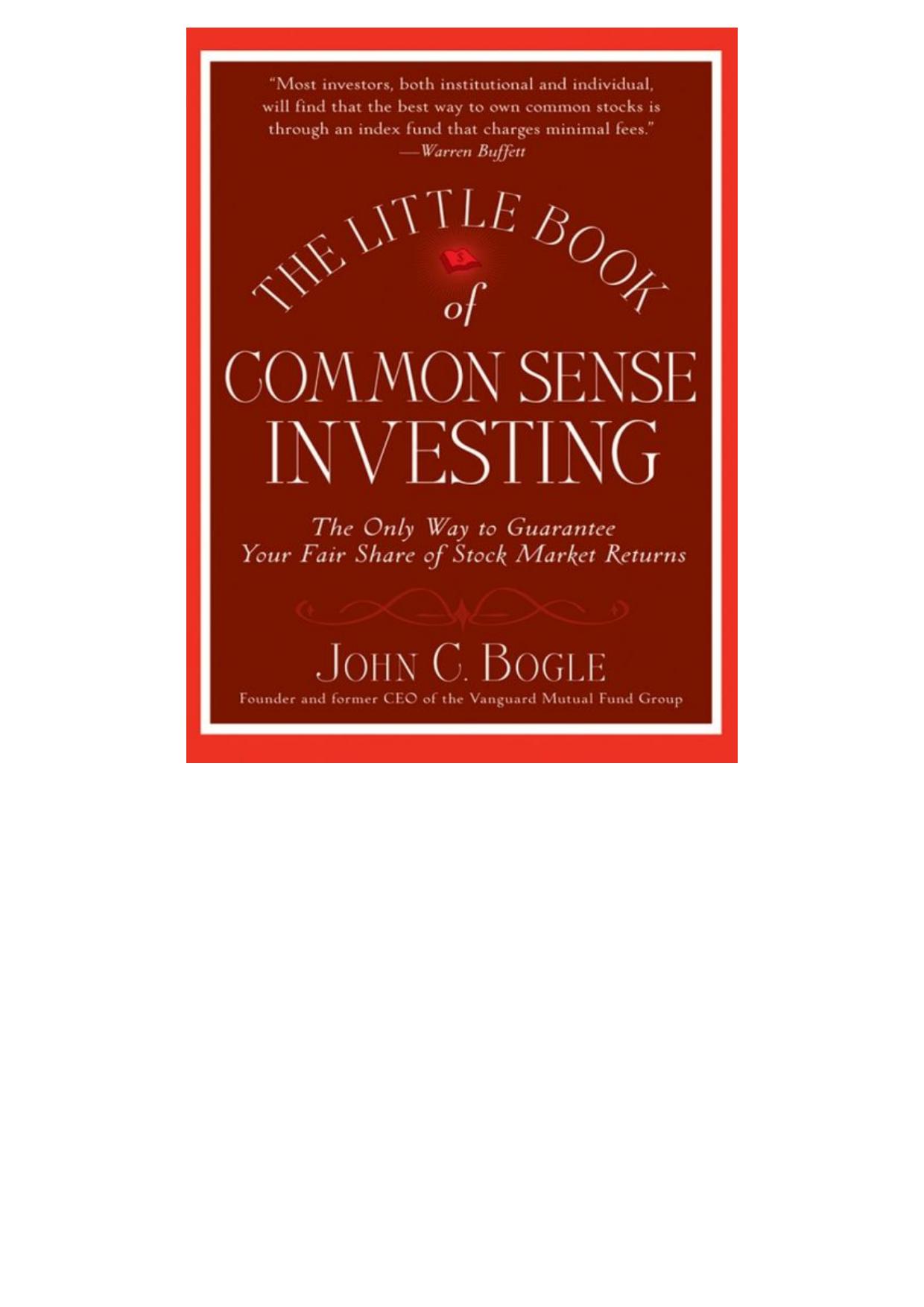 The Little Book of Common Sense Investing