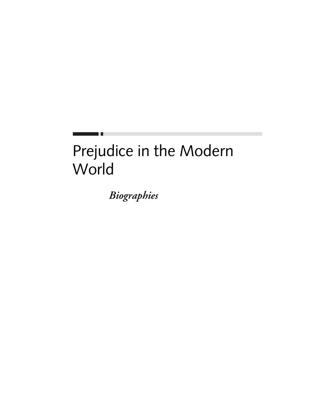 U.X.L - Prejudice in Modern World Reference Library