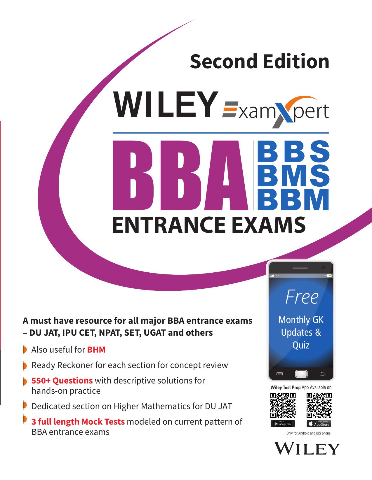 Wiley's ExamXpert BBA Entrance Exams, 2edi - Sengupta, Debarati