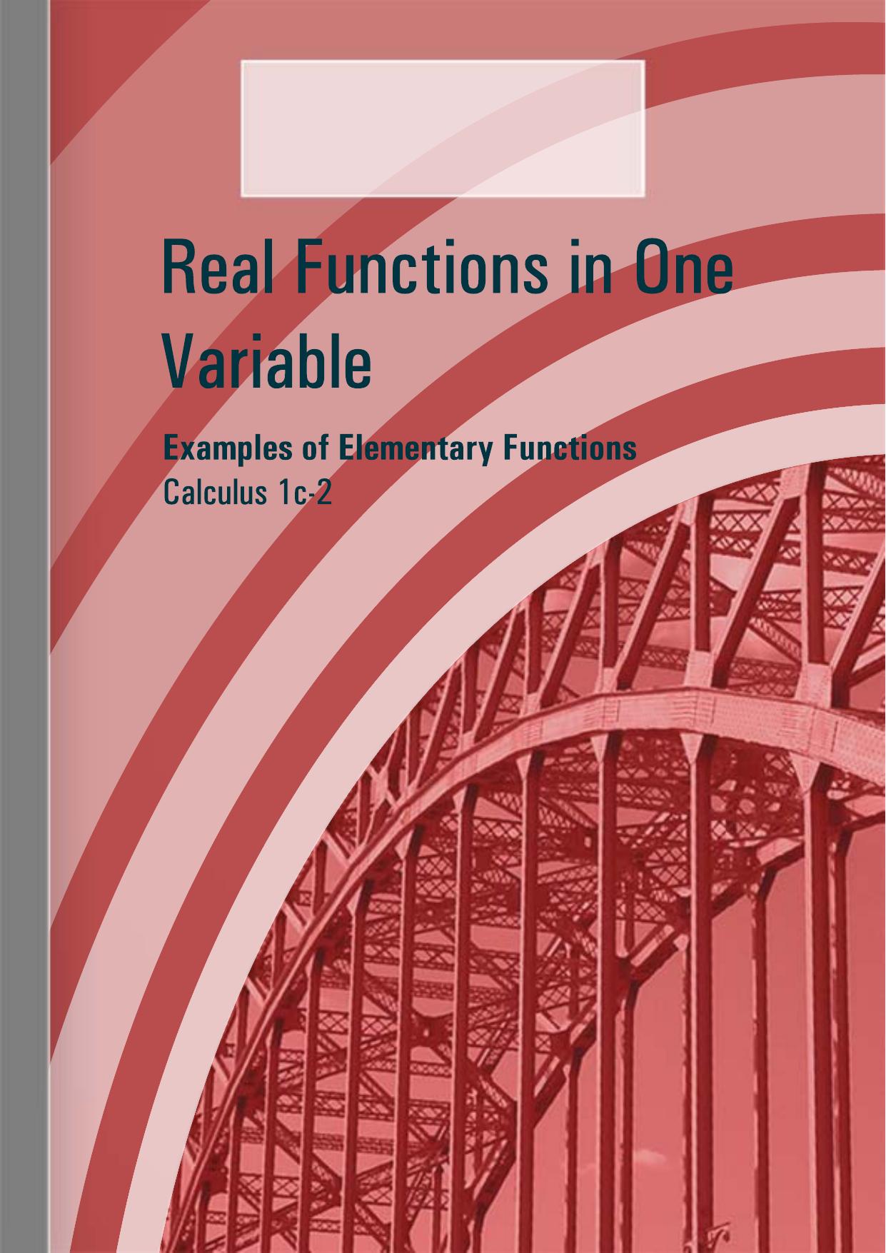 Real Functions in One Variable - Elementary...