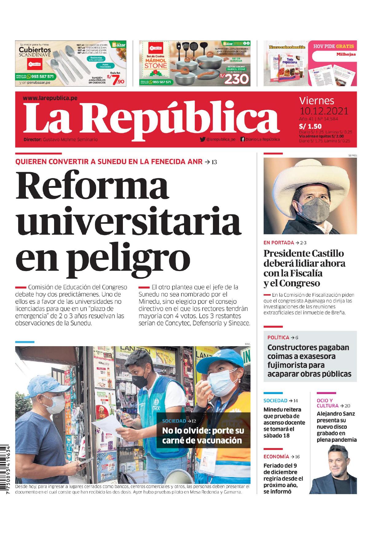 La Republica Lima 10 Diciembre 2021