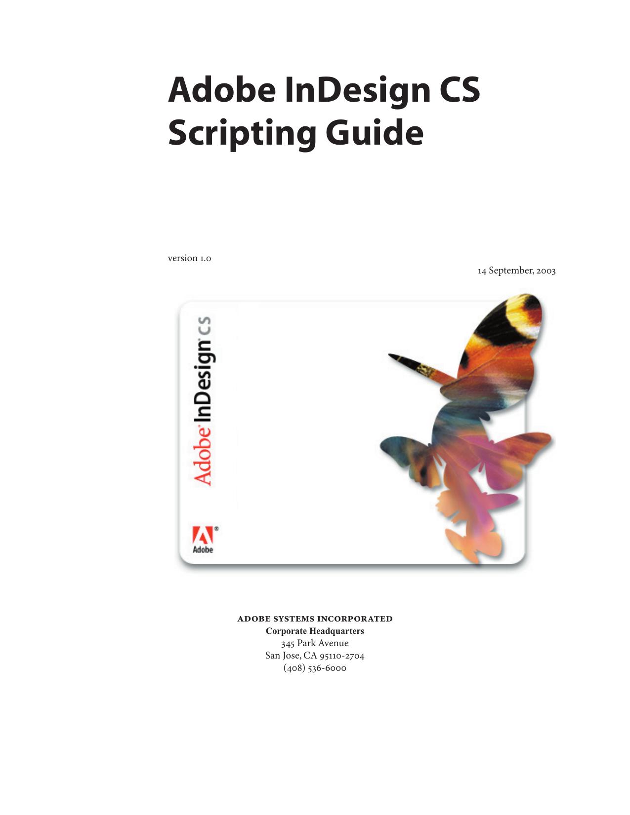 Adobe InDesign CS Scripting Guide