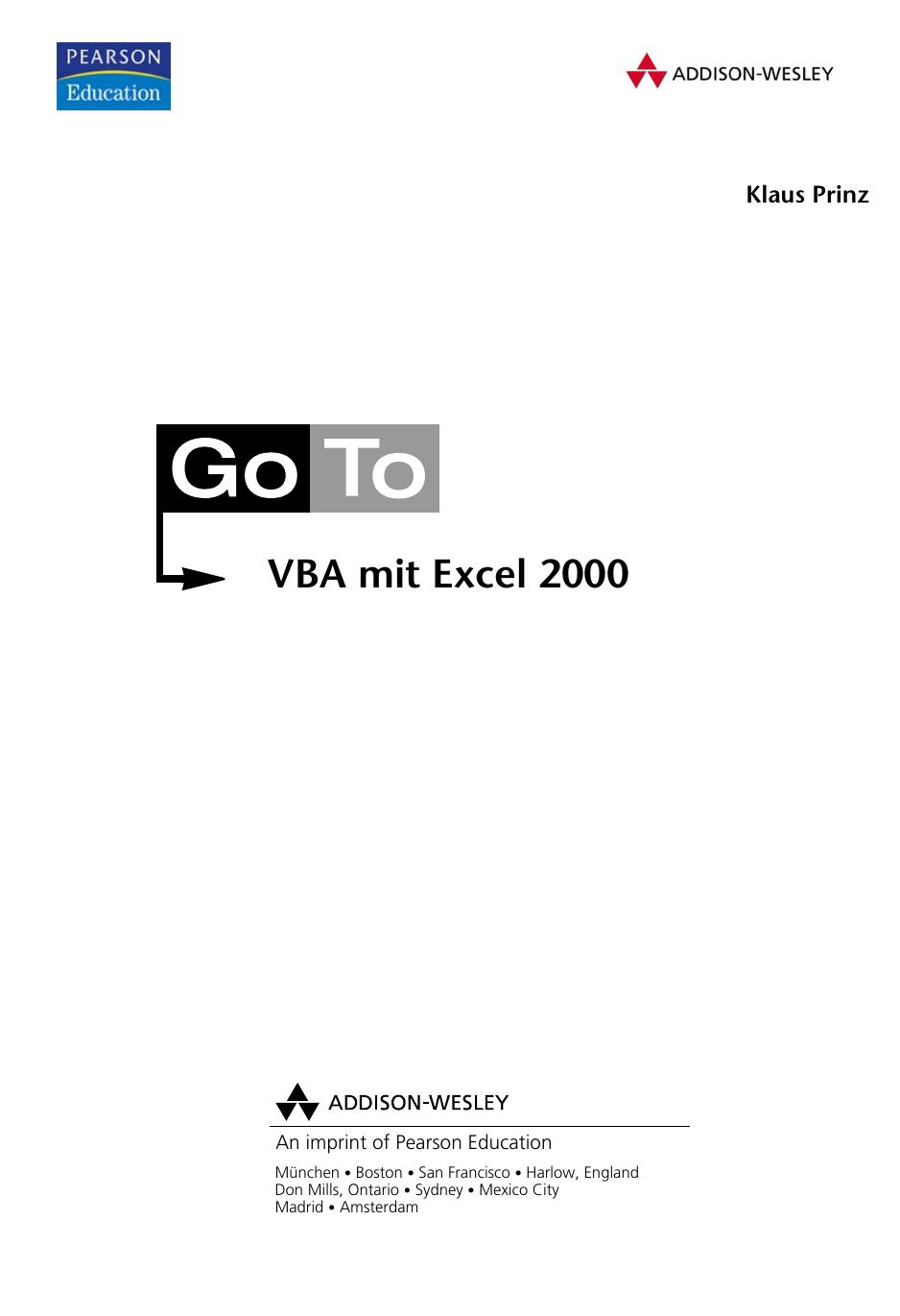 GoTo VBA mit Excel 2000 - *ISBN 3-8273-1525-5* - © 2000-2003 by Addison Wesley Verlag <DDT>