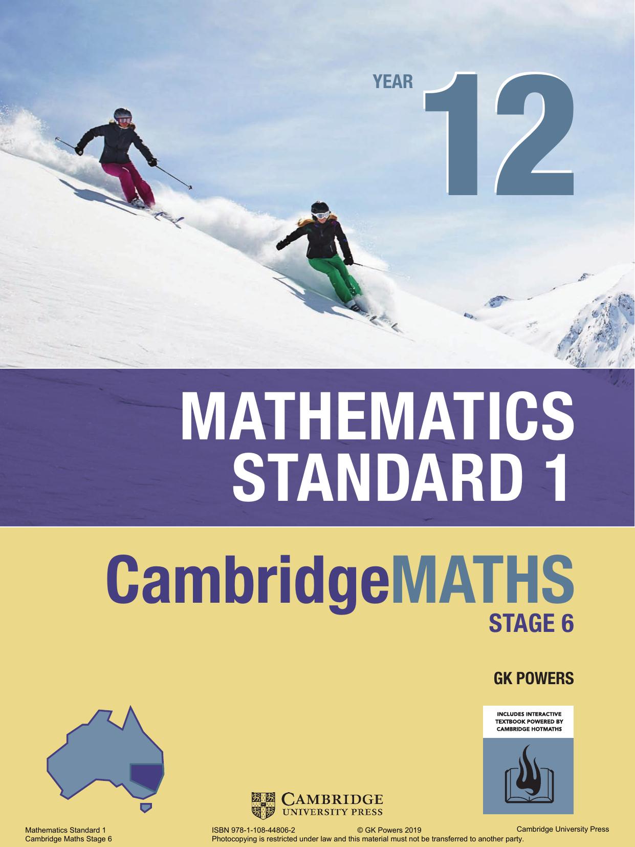 Cambridge Mathematics Standard 1 Year 12