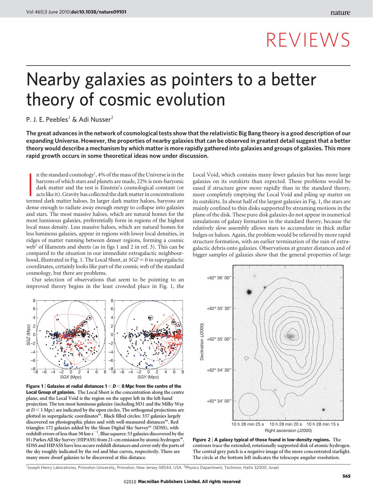 Nearby galaxies as pointers to a better theory of cosmic evolution