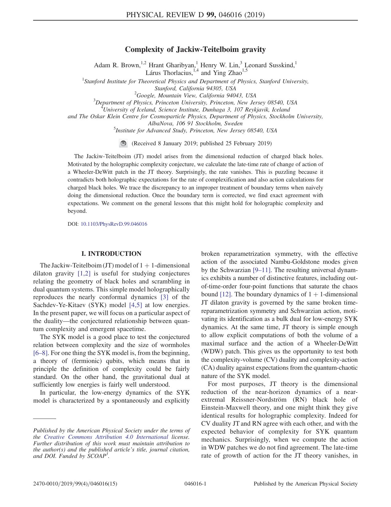 Complexity of Jackiw-Teitelboim gravity