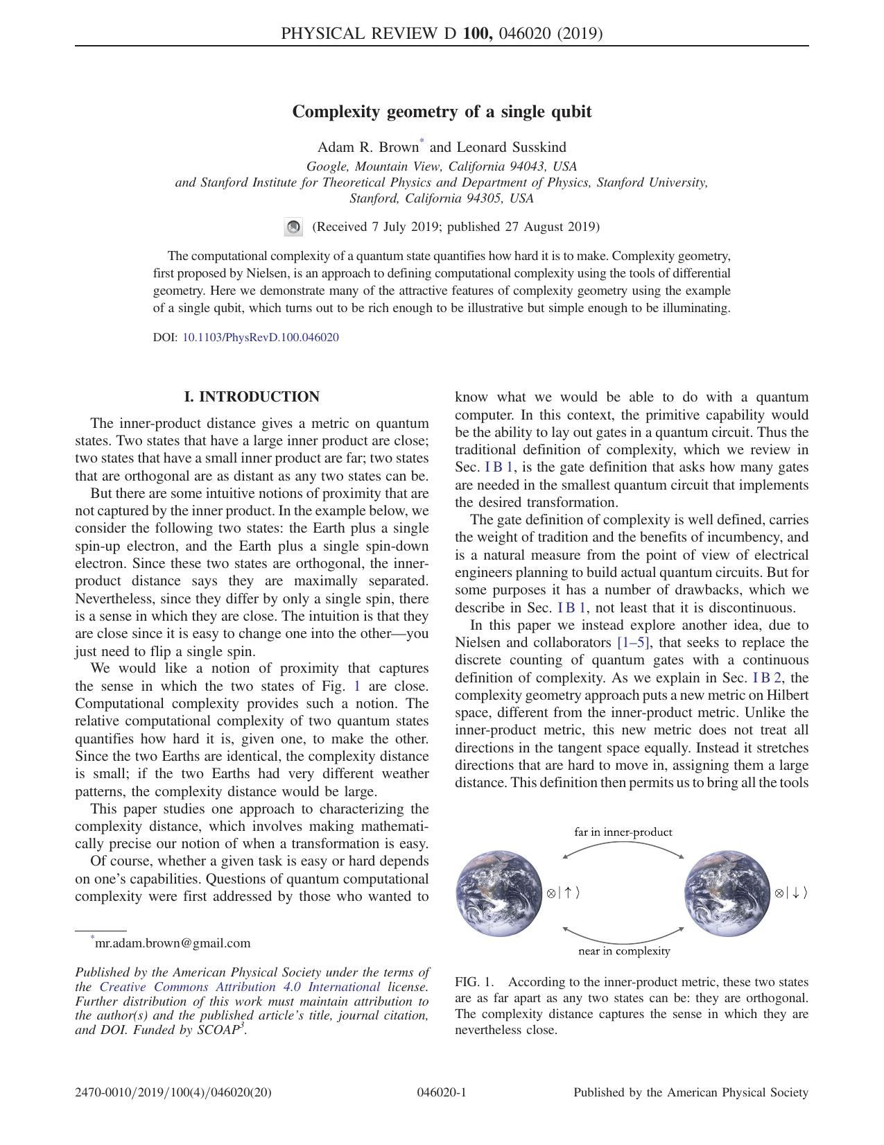 Complexity geometry of a single qubit