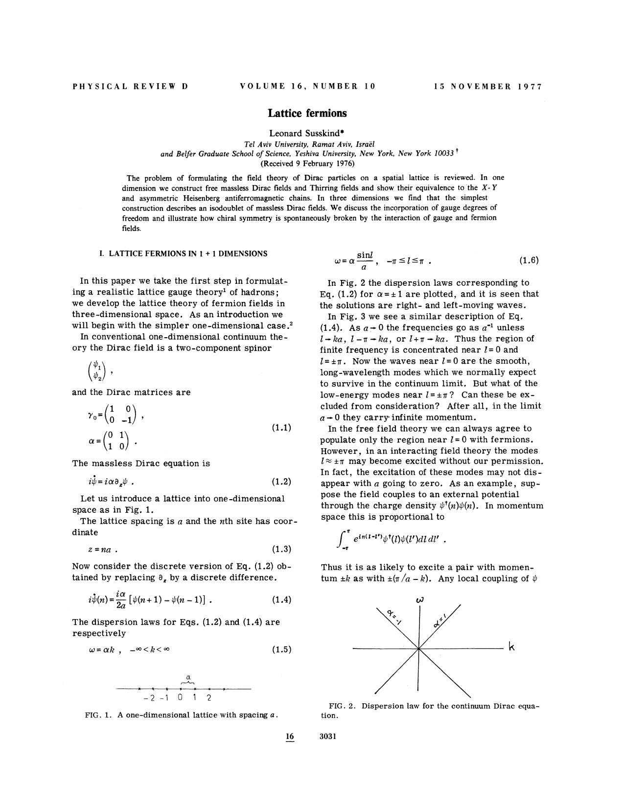 Lattice fermions