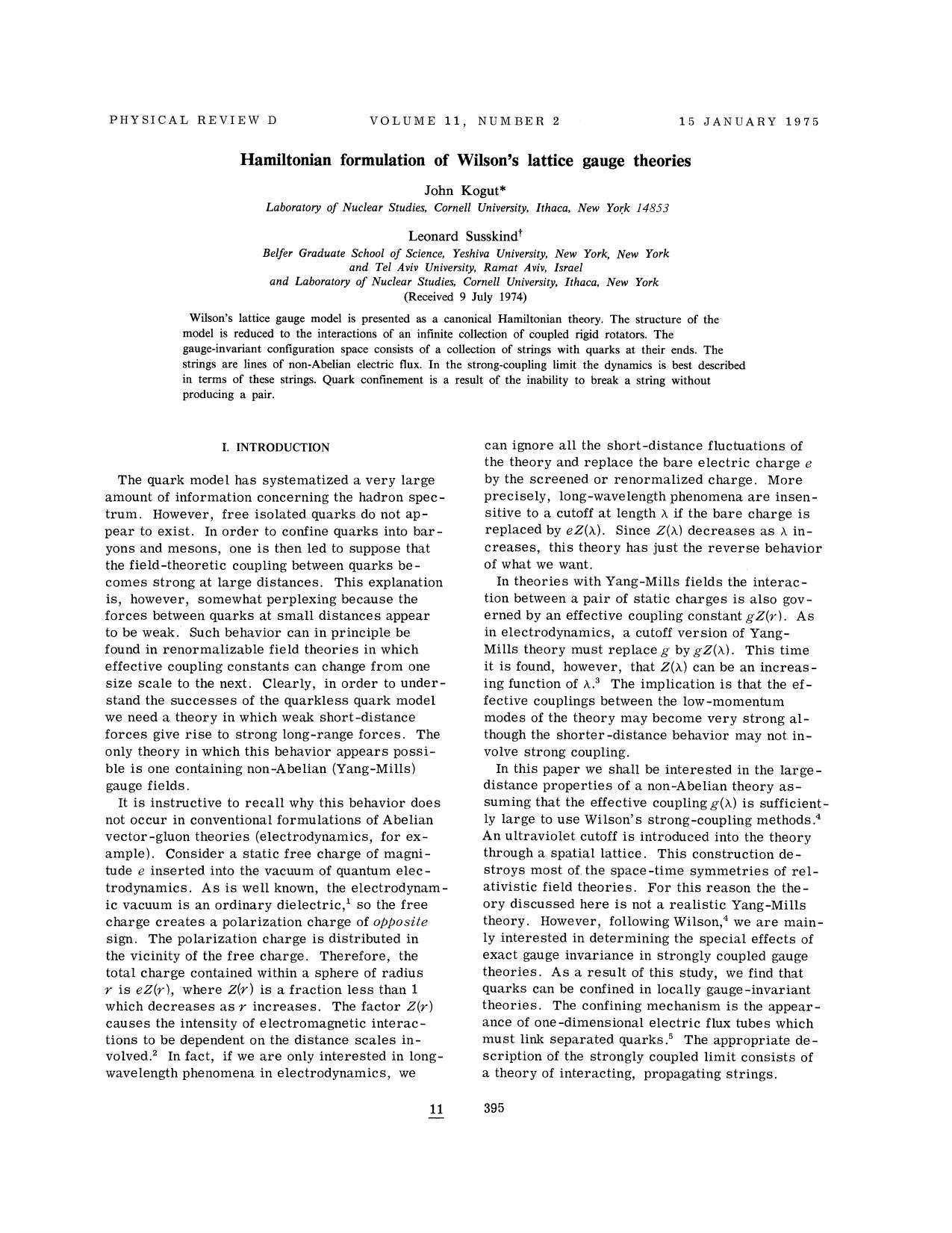 Hamiltonian formulation of Wilson's lattice gauge theories