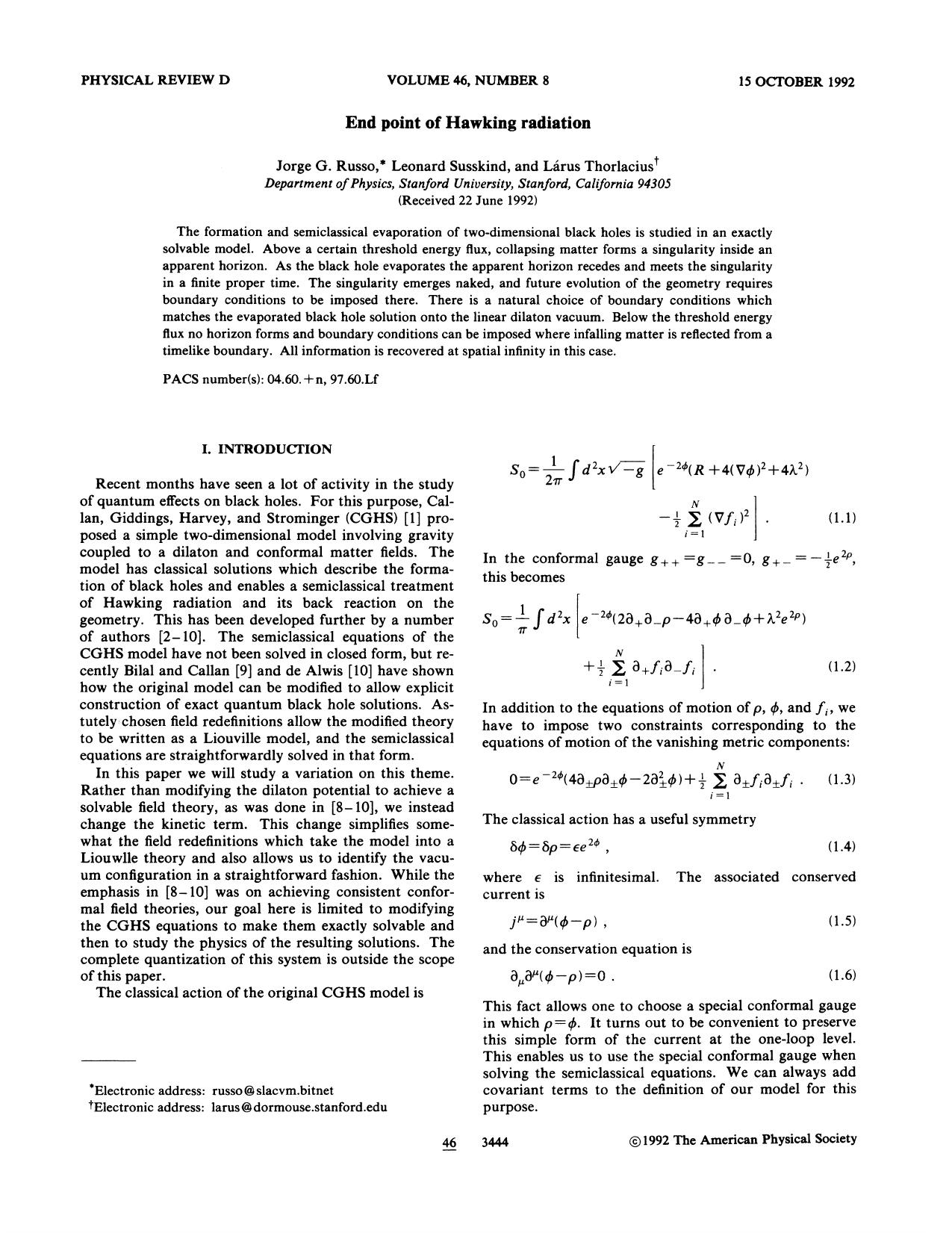 End point of Hawking radiation