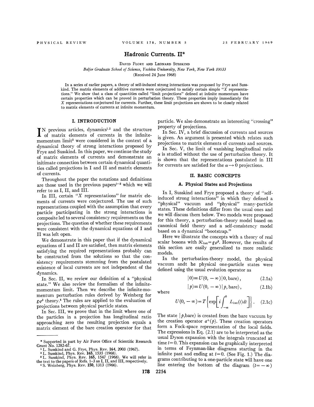 Hadronic Currents. II