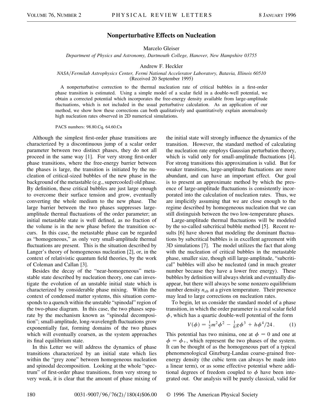 Nonperturbative Effects on Nucleation