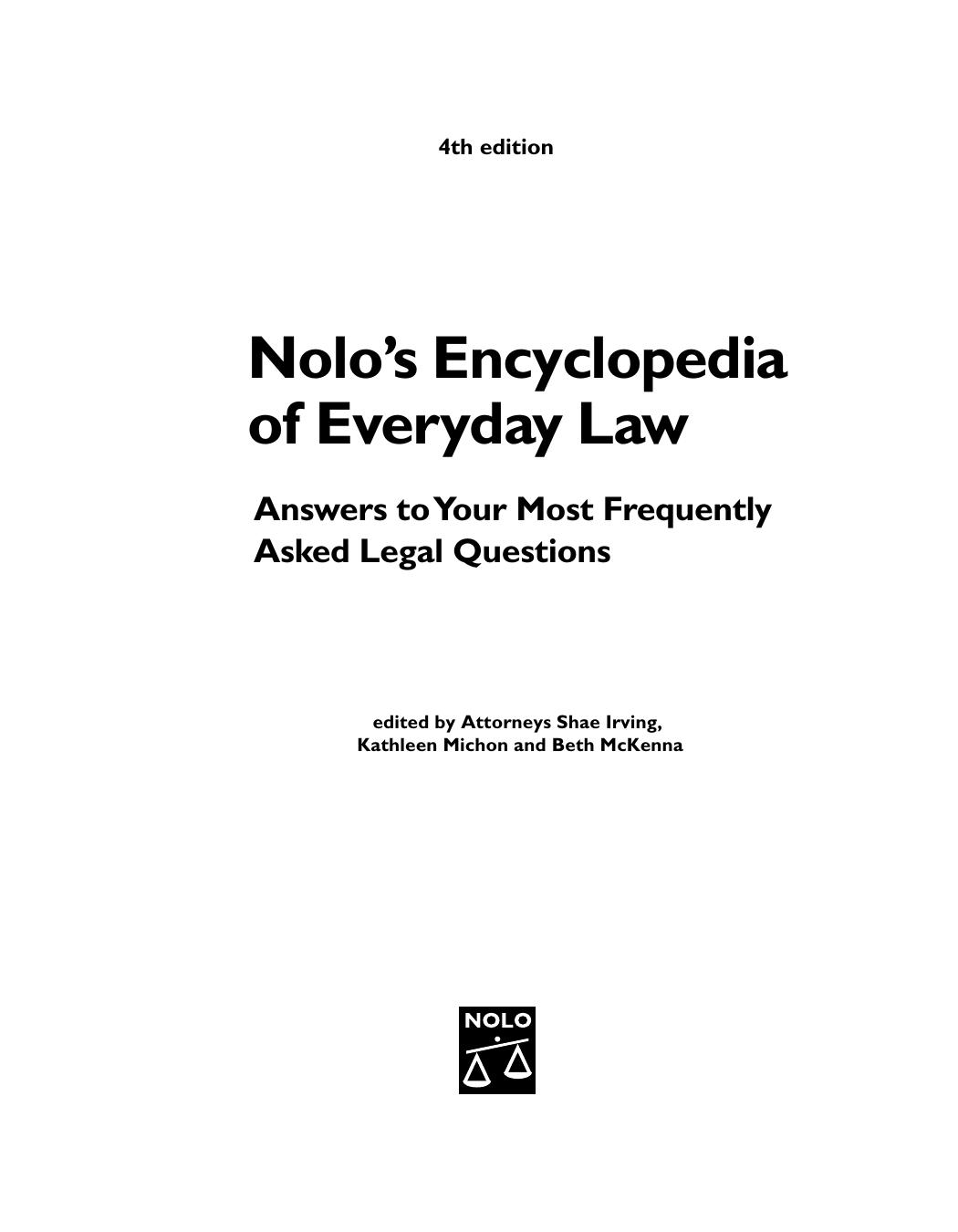 Nolo's Encyclopedia of Everyday Law