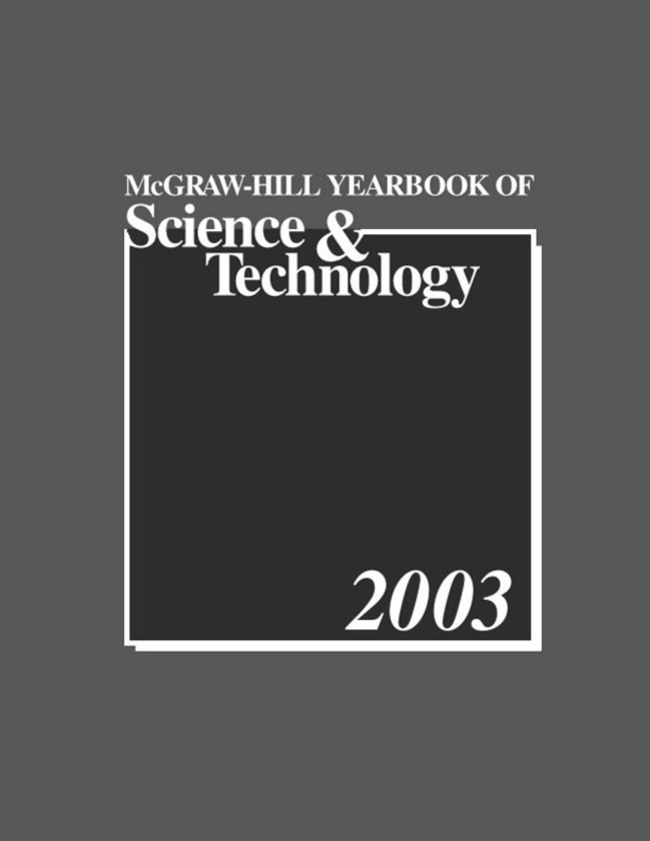 McGRAW-HILL YEARBOOK OF Science & Technology 2003