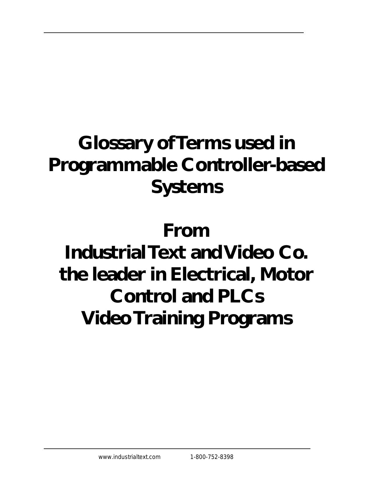 PLC Glossary