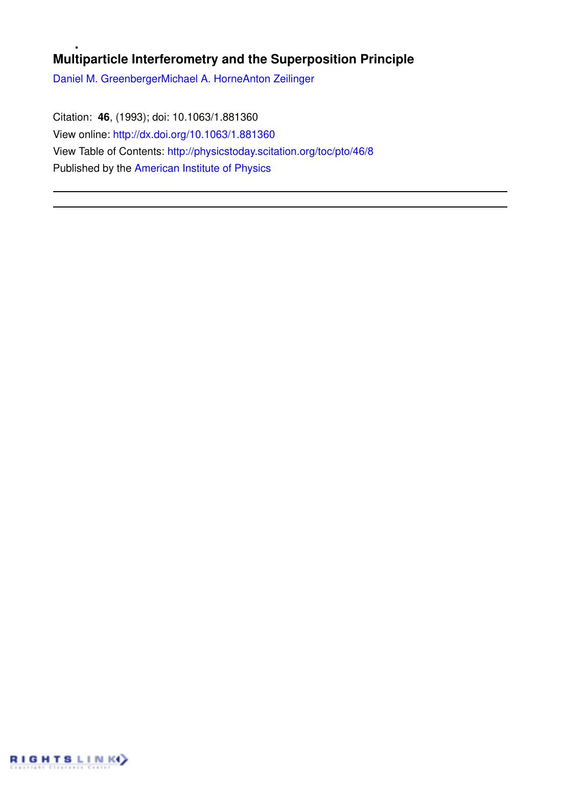 Multiparticle Interferometry and the Superposition Principle