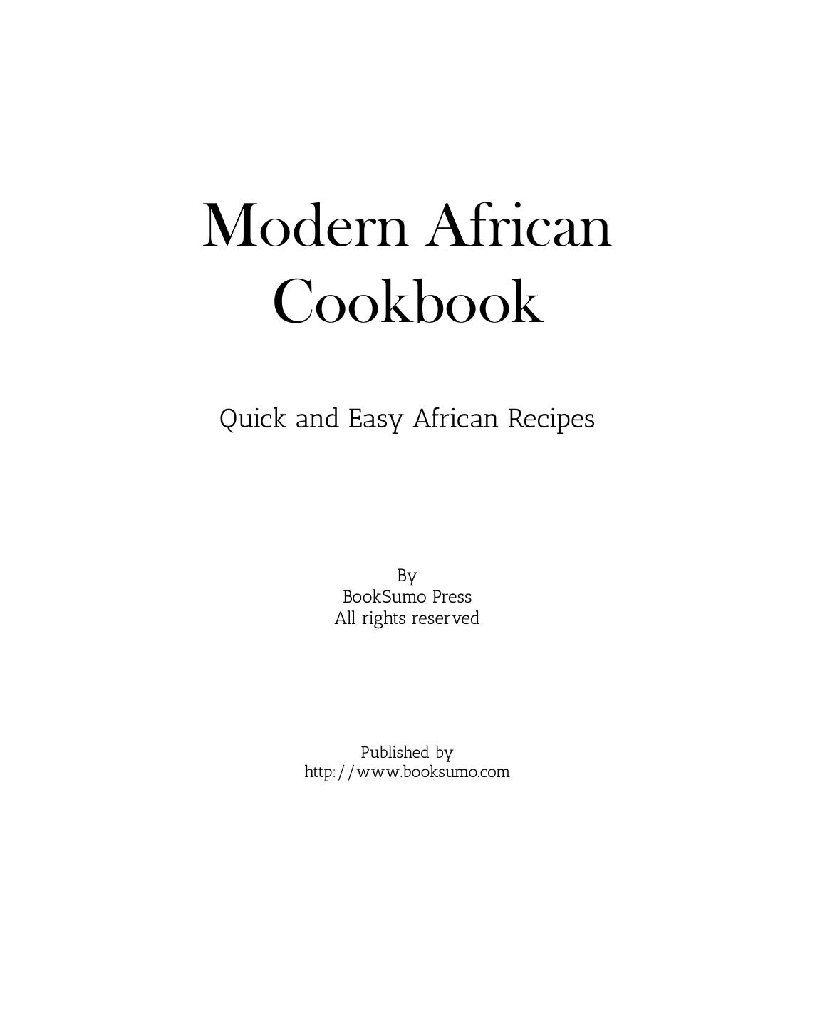 Modern African Cookbook