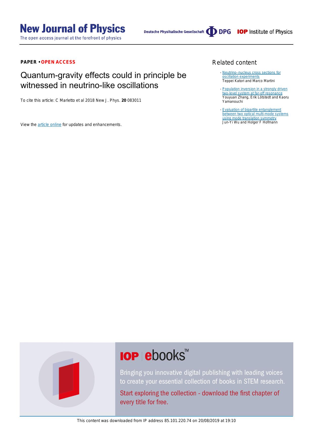 Quantum-gravity effects could in principle be witnessed in neutrino-like oscillations