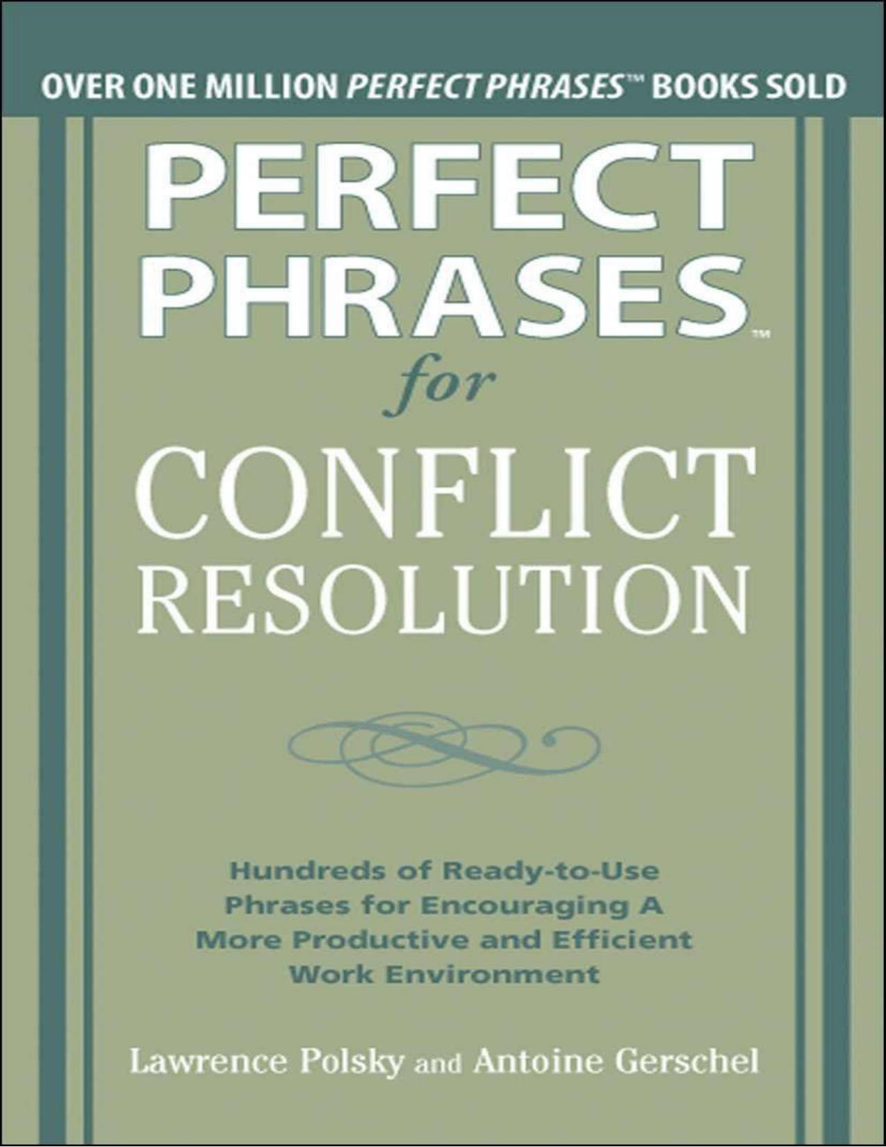 Perfect Phrases™ for Conflict Resolution